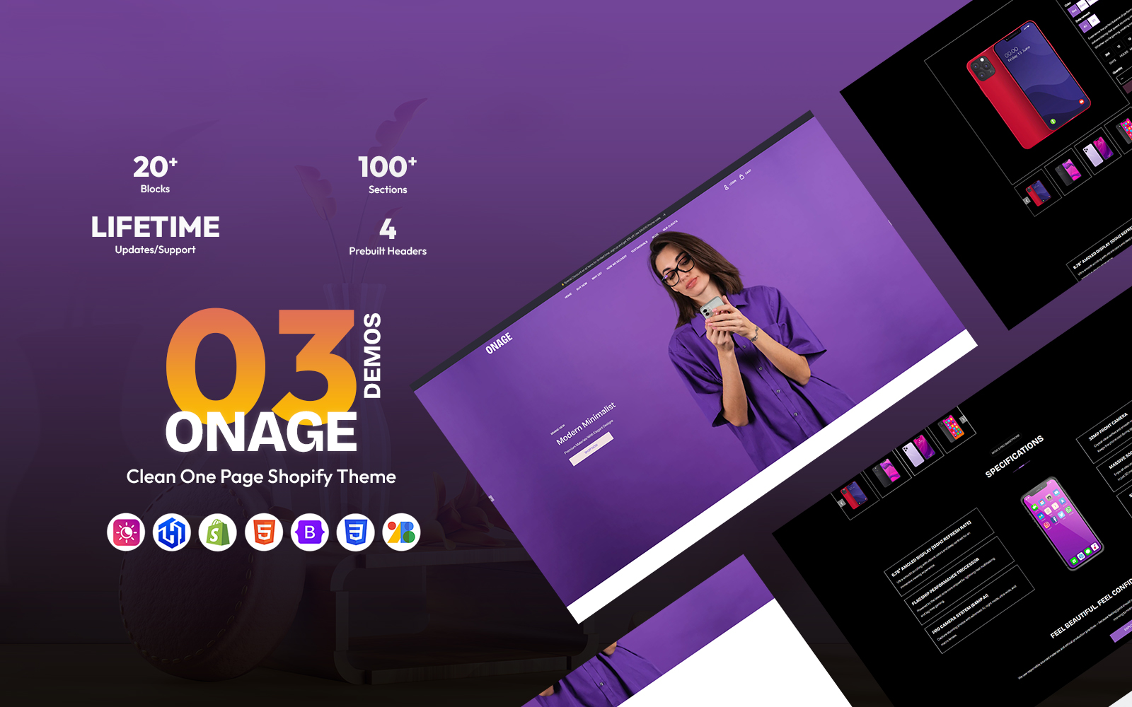 Onage – Clean One Page Shopify Theme for High-Converting Stores