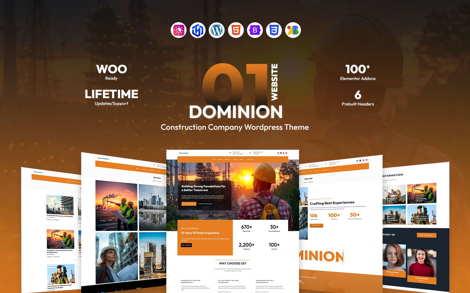 Dominion – Construction Company WordPress Theme